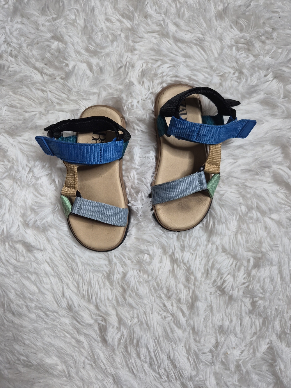Zara Kids Sandals Shoes Strappy Colorblock Size 24 Summer Spring Travel Vacation